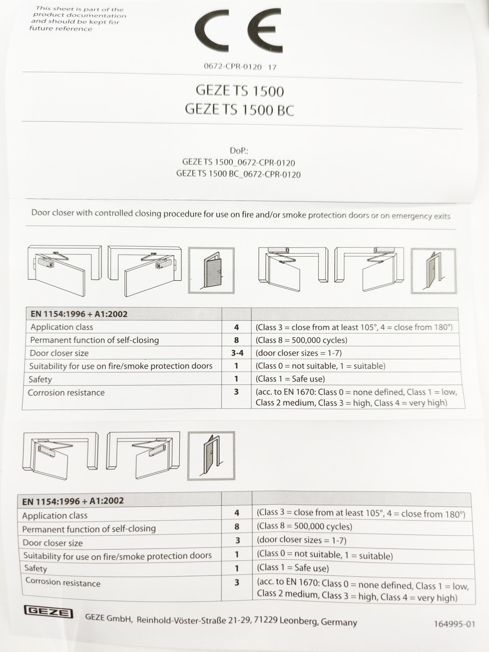 Доводчик дверной Geze TS 1500 до 80 кг белый (Германия) - фото 8 - id-p630752605