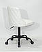 Крісло офісне ADAM чорна база, білий, кожзам, фото 6
