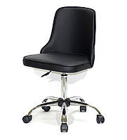 Крісло офісне ADAM хромований метал, чорний, шкірзам