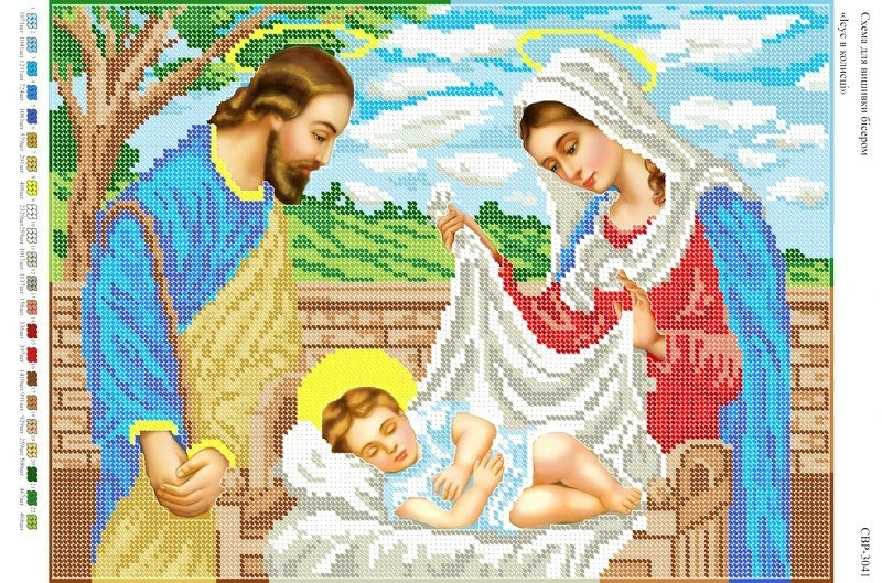 Вишивка бісером народження ісуса, прийди СЗР 3041 формат А3