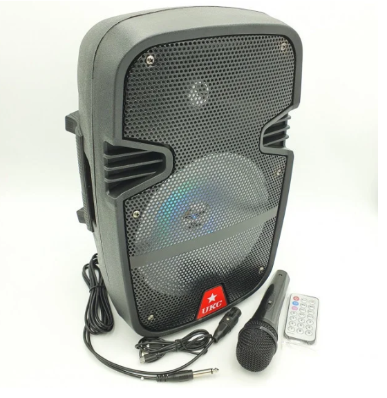 Портативна колонка UKC 8/RE 258 + дротовий мікрофон