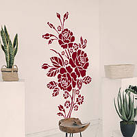 Трафарет цветы розы на стену в гостиную, спальню 165 х 95 см одноразовый из самоклеящейся пленки