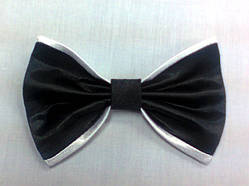 Краватка "Метелик" чорний із білою окантовкою