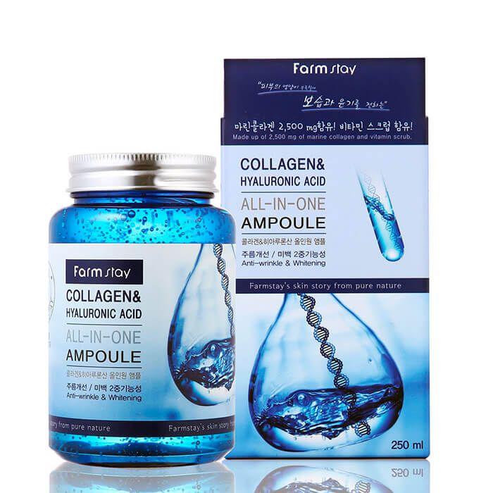 Сироватка з гіалуроновою кислотою і колагеном FarmStay Collagen & Hyaluronic Acid All-in-One Ampoule