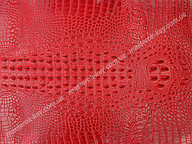Шкіра штучна з тисненням крокодила 35 * 50 см колір Червоний