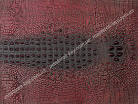 Шкіра штучна з тисненням крокодила 35 * 50 см колір Бордовий