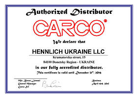 ООО"Геннлих Украина" официальный представитель фирмы CARCO