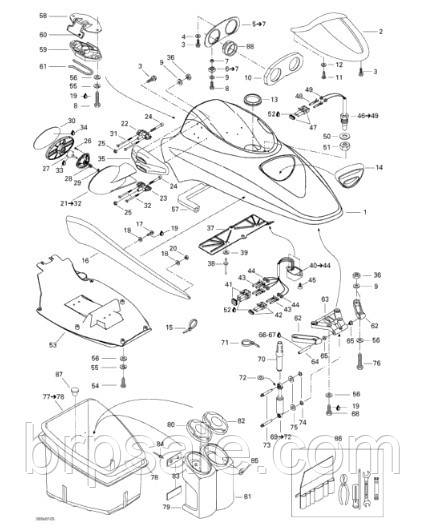 Формувальна накладка кришки відсіку права Sea-Doo BRP Moulding RH