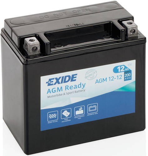 Аккумулятор мото 12 Ah 12V 200A AGM-GEL АКБ EXIDE AGM12-12 = SLA12-12 ...
