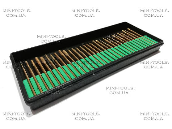 Алмазні бори 30шт. (дрібна фракція, жовті) YDS Tools Хвостовик Ø 3 мм, фото 4