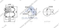 Пневморесора, бублик подвійної в зборі 895N - 2B12R-3 SAF (d216x200) \4229100400 \ SP 55220-2P08