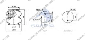 Пневморесора, бублик подвійної в зборі 895N - 2B12R-3 SAF (d216x200) \4229100400 \ SP 55220-2P08