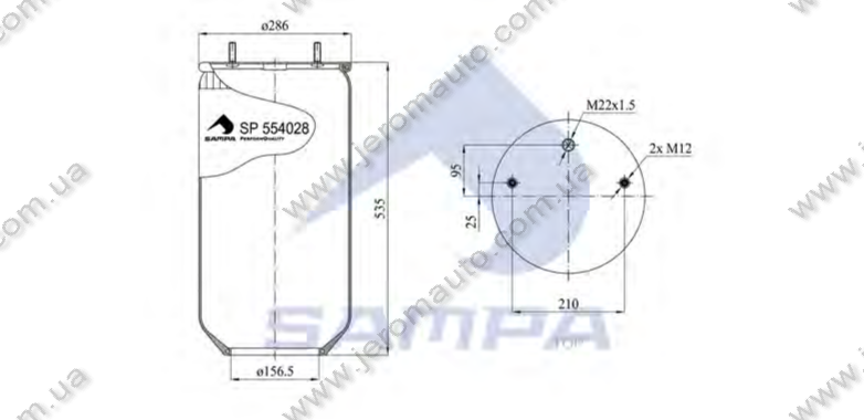 Пневморесора без склянки SAF, Schmitz, ROR 34028K 34028P RML75139C2 4028NP02 KG40282NS 08419771 \SP 554028