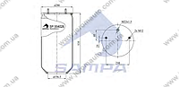 Пневморессора без стакана SAF, Schmitz, ROR 34028K 34028P RML75139C2 4028NP02 KG40282NS 08419771 \SP 554028