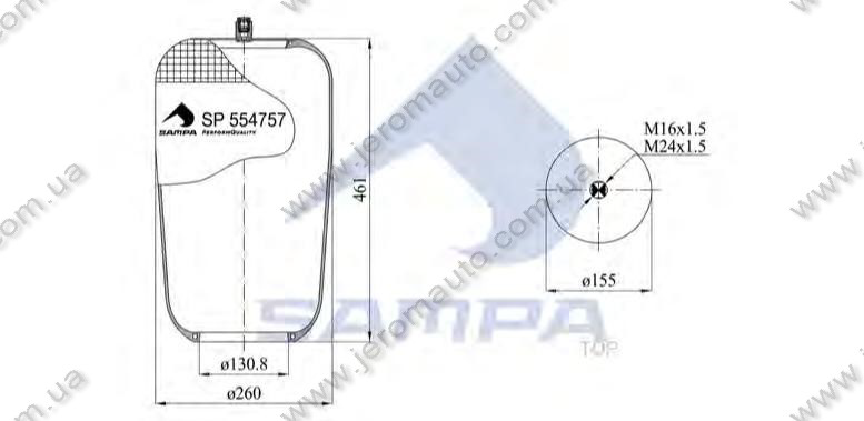 Пневморесора без склянки MERCEDES Actros,Atego Conti 4757NP21, 4757NP01, 4757N1 \9423270001 \ SP 554757