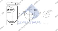 Пневморессора без стакана 4915NP03, Renault Premium, Magnum до 2000г. Задняя (d240x537) \5001855856 \ SP 554915