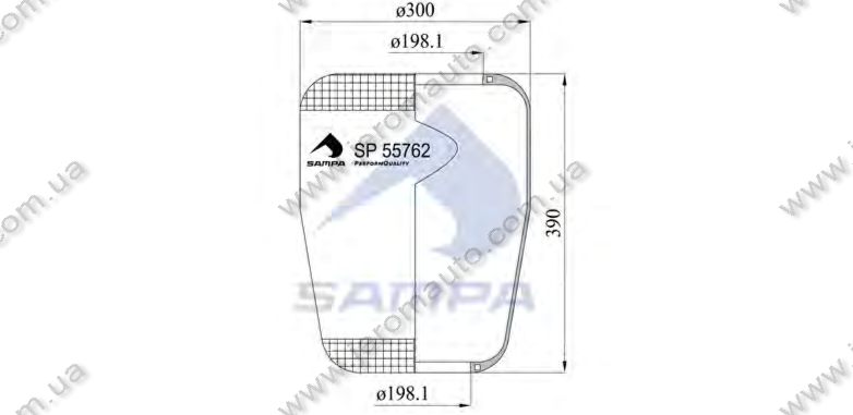 Пневморесора панчоху 762N, SAE-GIGANT (d198,1xd300x390 mm) \00196035 \ SP 55762, фото 1