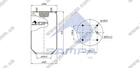 Пневморесора без склянки SAF/Trailor/МАЗ/ROR, 813MB/O (4 шп. M12, 1отв. штуц. М22х1.5мм) \SP 55813