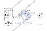 Пневморессора без стакана BPW 30K 940MB/O (2 шп.+возд. 1 шп.) (d259x426) \0542940910 \ SP 55940