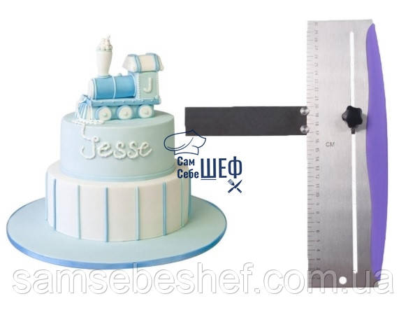 Шпатель кондитерський регульований для вирівнювання торта з нержавіючої сталі "let's Cake", фото 1