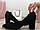 Жіночі класичні туфлі на невисокому каблуці чорна замша, фото 6