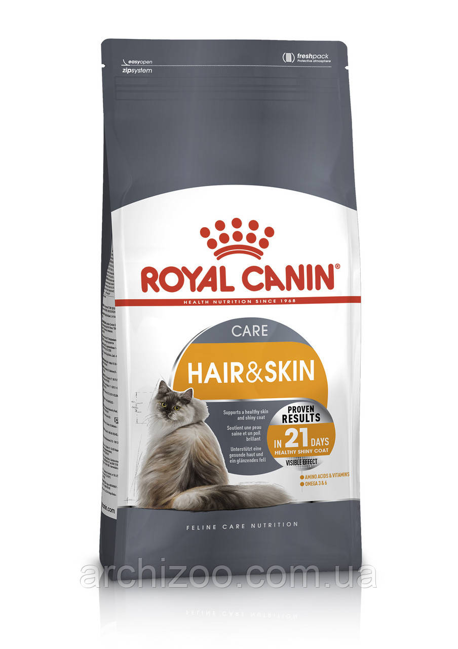 Royal Canin Hair & Skin 10кг Роял Канин для взрослых кошек с проблемной шерстью и чувствительной кожей - фото 1 - id-p506391770