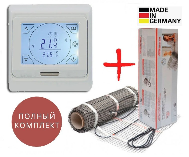 Опалення і тепла підлога Hemstedt DH 4,5 м2/675Ват нагрівальний мат з сенсорним програмованим терморегулятором E91