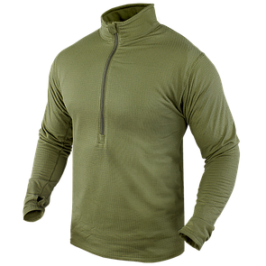 Флісова утеплююча термобілизна Condor BASE II Zip Pullover 603 Large, Олива (Olive)