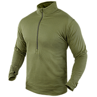 Флисовое зимнее термобелье Condor BASE II Zip Pullover 603 Small, Олива (Olive)