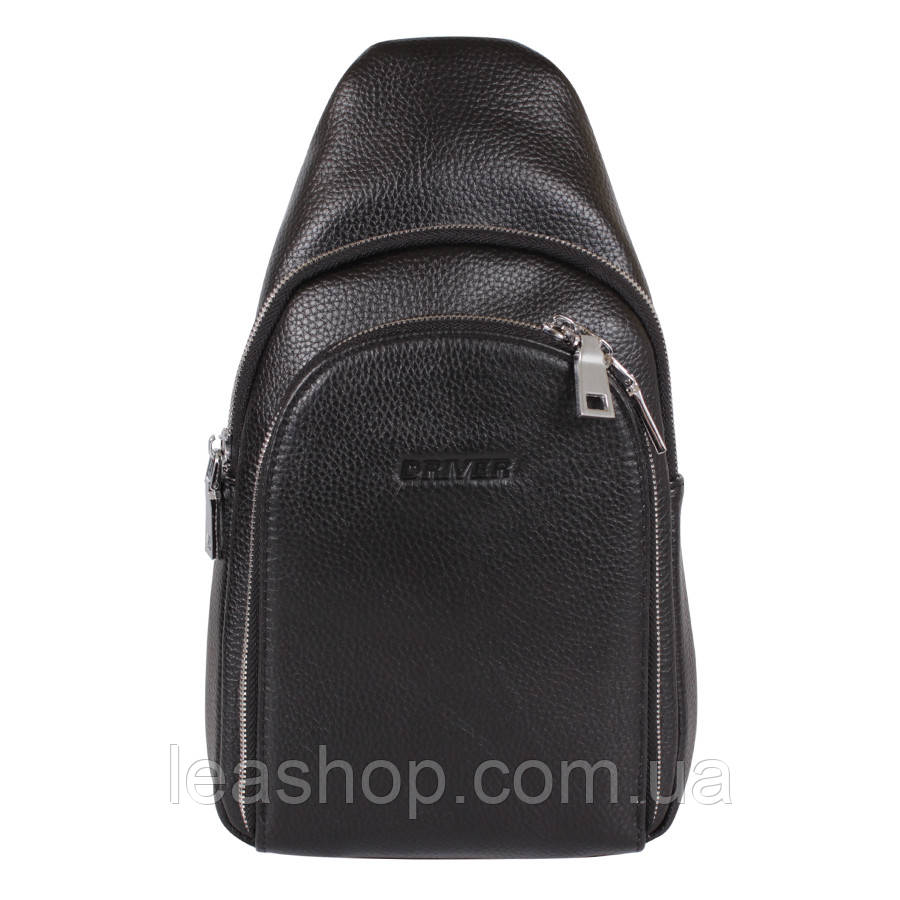 Барсетка з натуральної шкіри de esse DRL19826-1 Чорна, фото 1