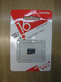 Карта пам'яті micro SD 16Gb (Class10)(UHS-1)(Smartbuy)(без адаптера)