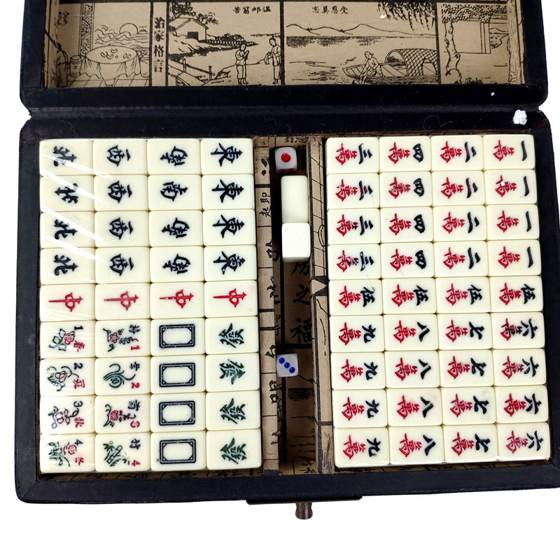 Гра маджонг "Дракон і фенікс" в коробці 23х16х5 см червона (C1261)