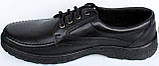 Чоловічі шкіряні чорні туфлі з рантом на шнурівці на широку ногу від виробника модель ТР109, фото 3