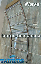 Дизайнерська сушарка для рушників Wave 9 з нержавіючої сталі. Водяний. 1/2. Україна 400