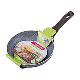 Сковорода Kamille 20см з антипригарним покриттям Grey marble з алюмінію для індукції і газу KM-4112, фото 2