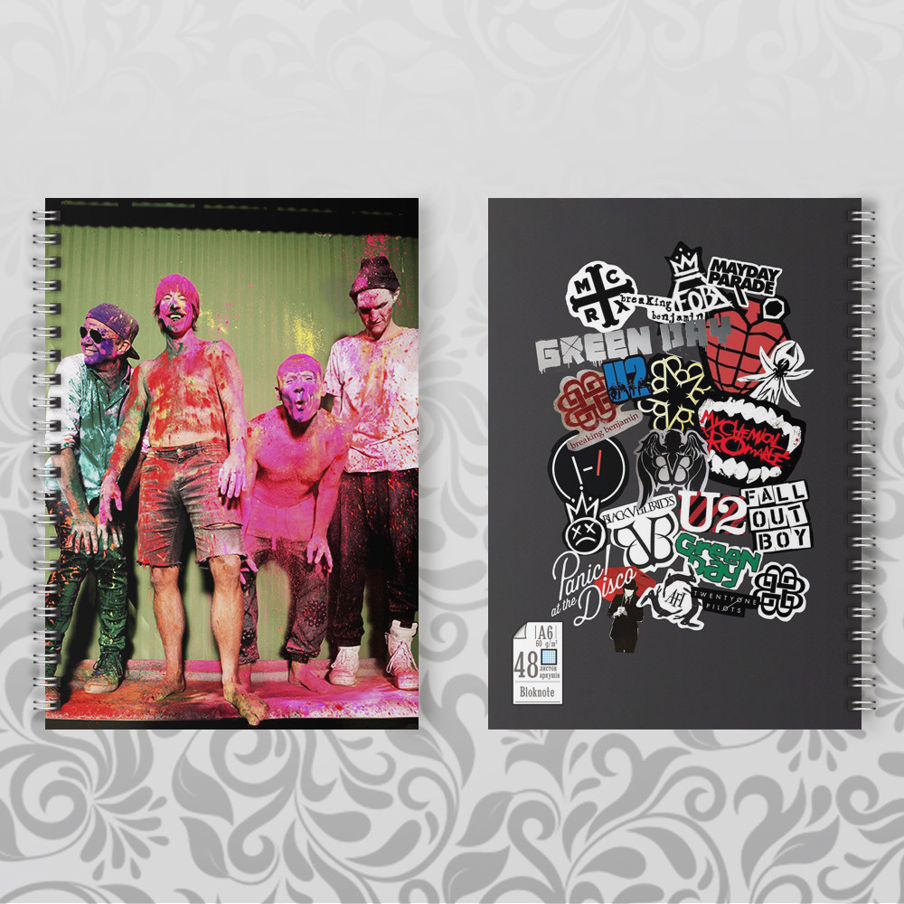 Блокнот А6 Red Hot Chili Peppers на пружині 002