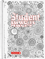 Зошит коледж-блок Brunnen А4 на спіралі в клітинку 80 аркушів 90 г/м2 обкладинка ZENart орнамент рослини
