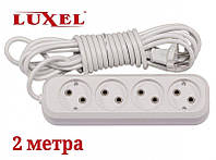 Удлинитель сетевой Luxel 10A, 4 розетки, удлинители электрические