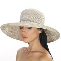 Женская летняя широкополая шляпа цвет бежевый