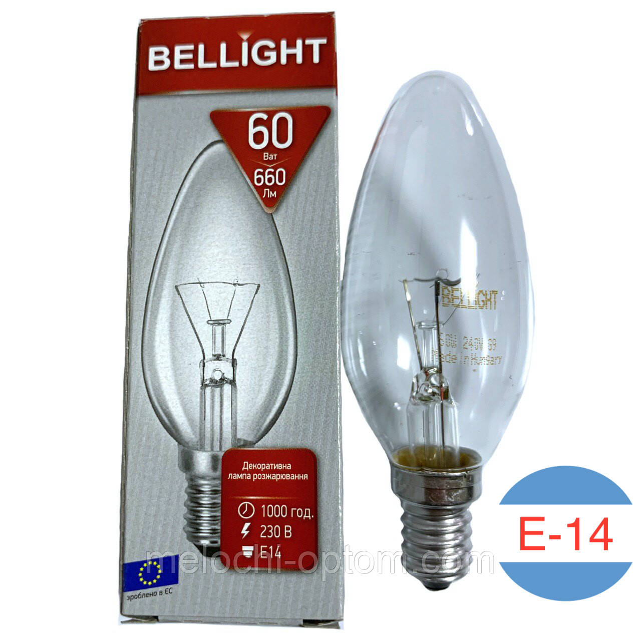 Лампочка свічка Bellight 60W (E14)
