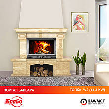 Портал для камина БРАВО Барбара + каминная топка KAWMET W2
