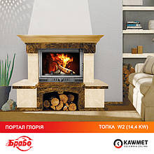 Портал для камина БРАВО Глорія + каминная топка KAWMET W2