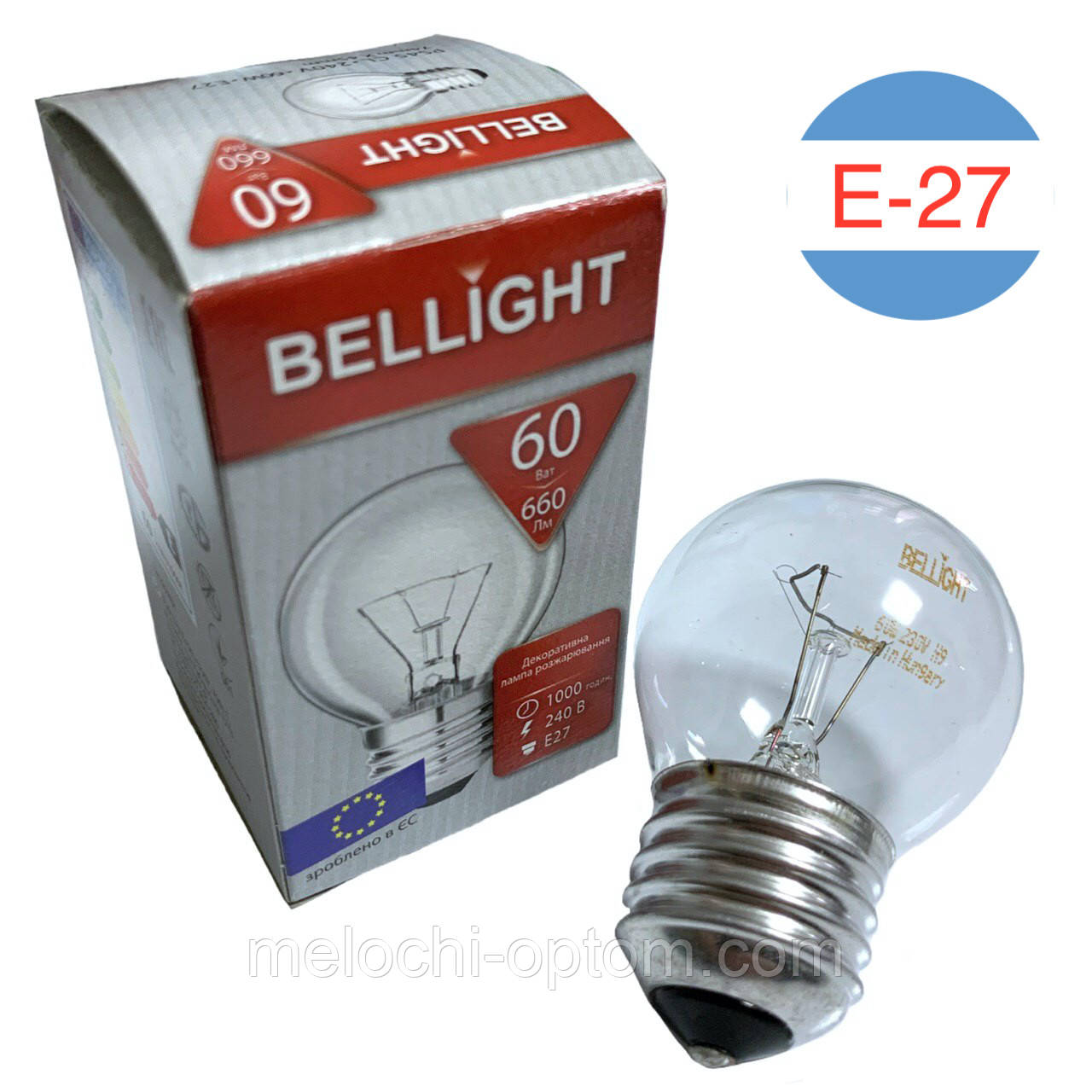 Лампочка кругла Bellight 60w (E-27)