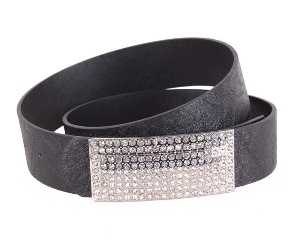 Женский ремень с бляхой, 4 см черный, фото 1