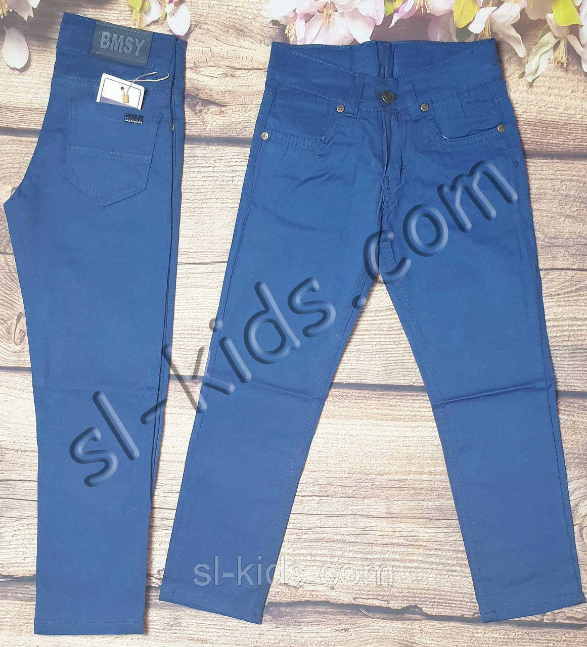 Яскраві штани для хлопчика 7-11 років (темно-блакитні) опт пр.Туреччина
