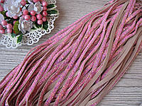 Страва тасьма з екошкіри, яскраво-рожева, довжина 50 см, ширина 0.7 см