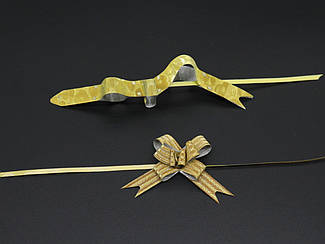 Подарунковий бант-затяжка поліпропіленовий для декору Колір золотистий.