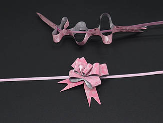 Подарунковий бант-затяжка поліпропіленовий для декору Колір рожевий.