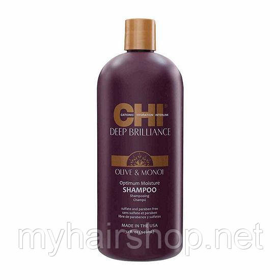Шампунь для пошкодженого волосся CHI Deep Brilliance Olive&Monoi Optimum Moisture Shampoo 946 мл