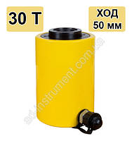 Гідравлічний циліндр з отвором, 30 т, хід 50 мм. HC30-50